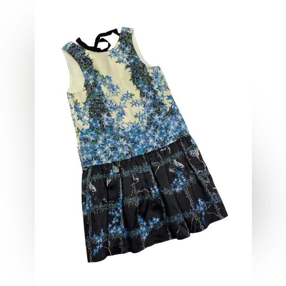 Tibi Sidewalk Floral Open Back Dropped-Waist Dress - Picture 8 of 9